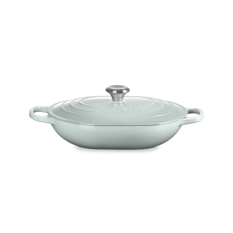 Le Creuset Enameled Cast Iron Signature Oblong Dutch Oven With Lid, 3.75 Qt. - Sea Salt, Light Green