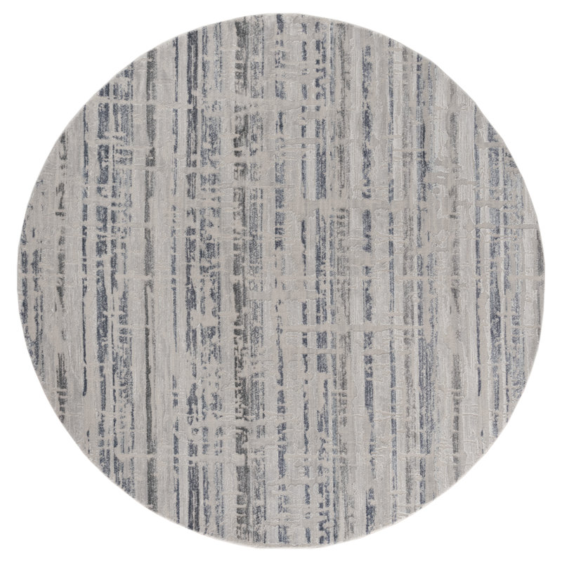 Tapis gris Emmeline, Rond 7 pi 10 po
