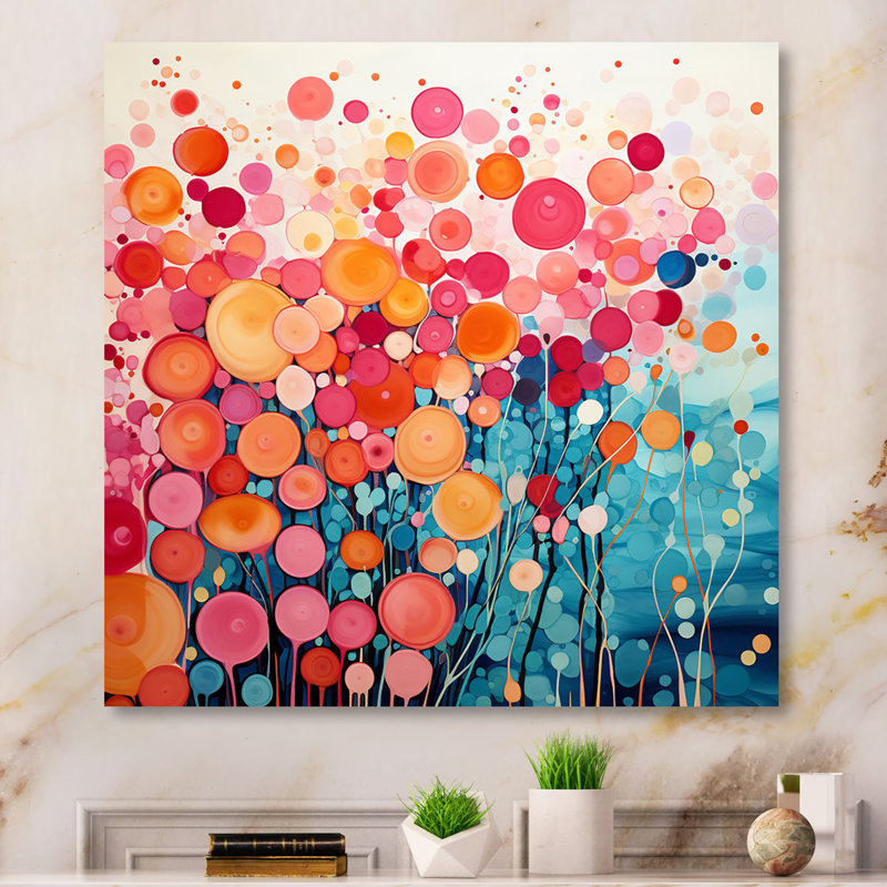 Coral Oasis II - Abstract Landscape Canvas Art Print, H 24 po x l 24 po x P 1 po, Toile tendue