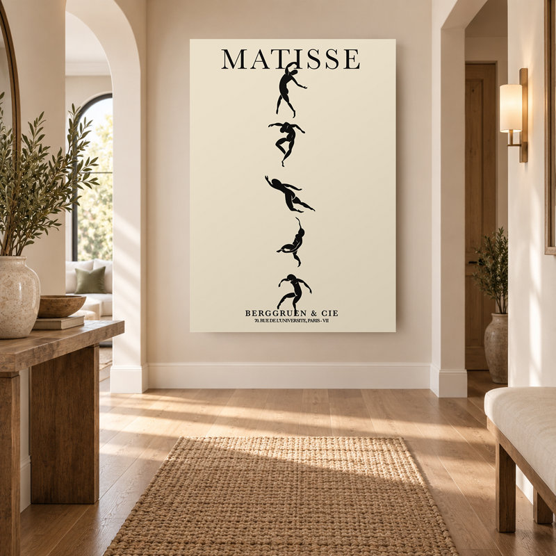 Art mural sur toile minimaliste avec figurines dansantes noires, H 60 po x l 40 po