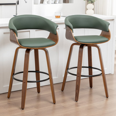 Tabourets pivotants Mid-Century rembourrés en similicuir Devlin