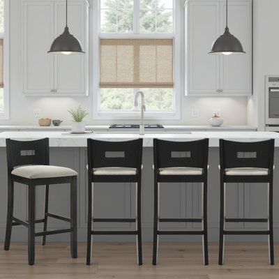 Barrymore Rubberwood Barstool With Fabric Seat