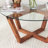 Modern Coffee Table with 100% Tempered Glass Top, 29.5 x 13.8 x 29.5 inches | Sturdy 100% Pine Wood Frame in Elegant Wooden Finish | Perfect for Living Room, Stylish Design & Durable Construction