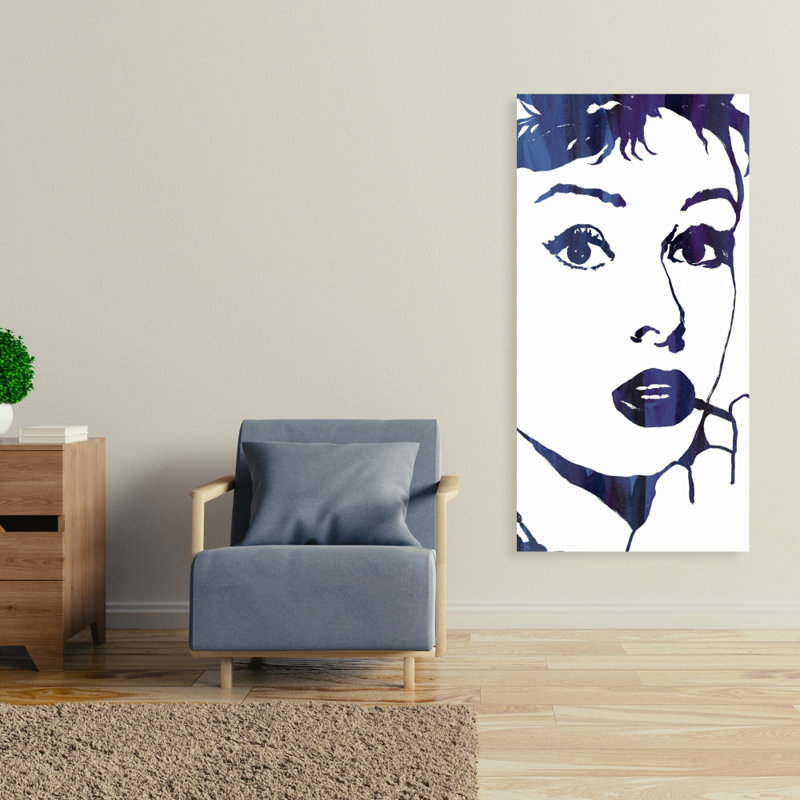 Audrey Hepburn Cigarillo - White Canvas Home Decor Wall Art