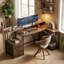Bureau de jeu 76 po réversible avec lumières RVB et ports USB, brun rustique-1403788645