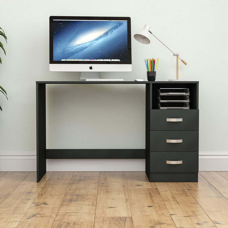 Muskoka Solid Wood Base Writing Desk, Black