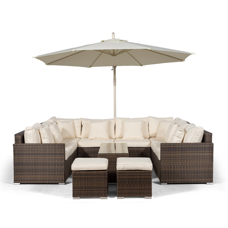 Yancey 5 Seater Rattan Corner Sofa Set