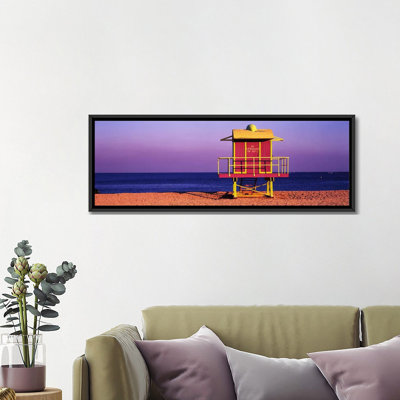 «Lifeguard Hut, Miami Beach, Florida», reproduction panoramique sur toile tendue