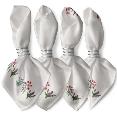 Cesareo Polyester Floral Square Napkin