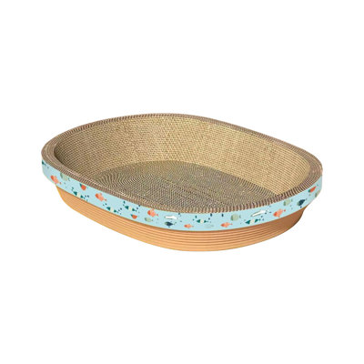 Corrugated Cat Scratching Basin Cats Scratching Board Lasting And Lintfree Cats Bed For Sleeping And Playing Corrugated Round Cats Scratching Tray
