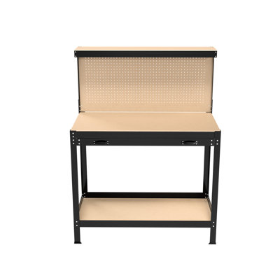 63" Tools Cabinet Workbench With Drawers And - 300Lbs Capacity, Steel Waterproof, Rust Proof For Workshop, Garage, Office Capacity Table Garage Construction, Rust-
