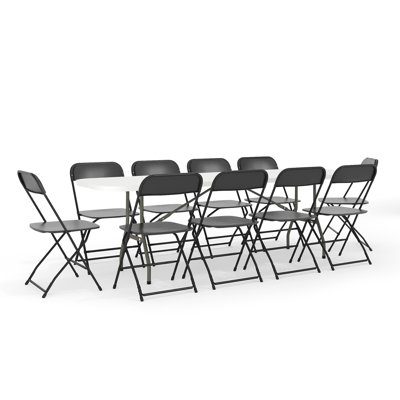 Parker 11-Piece Folding Rectangular Training Table and Chairs Set