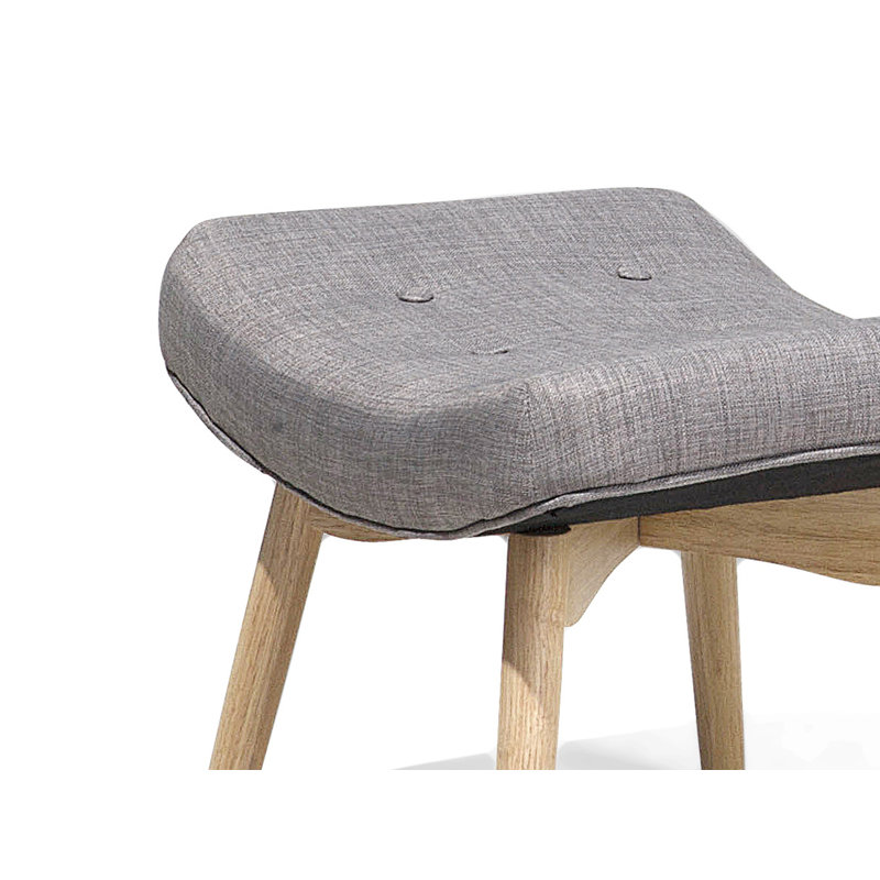 Linda Upholstered Armchair with Footstool, Light Grey