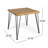 Teak Acacia Wood Outdoor Table - 32.5" Square, Industrial Style With Legs & Slat Paneling
