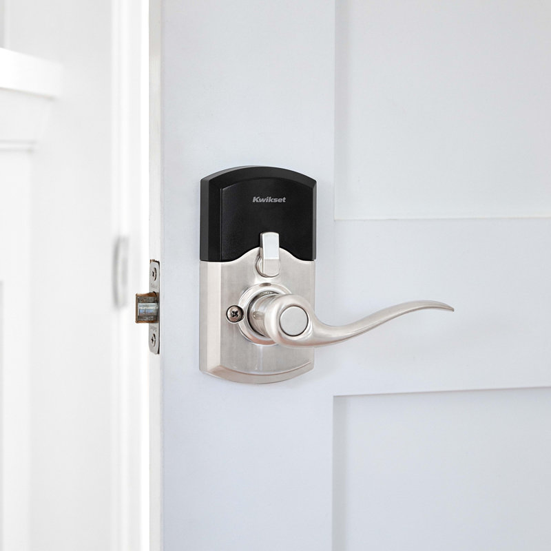 Electronic Door Lever with SmartKey, Satin Nickel