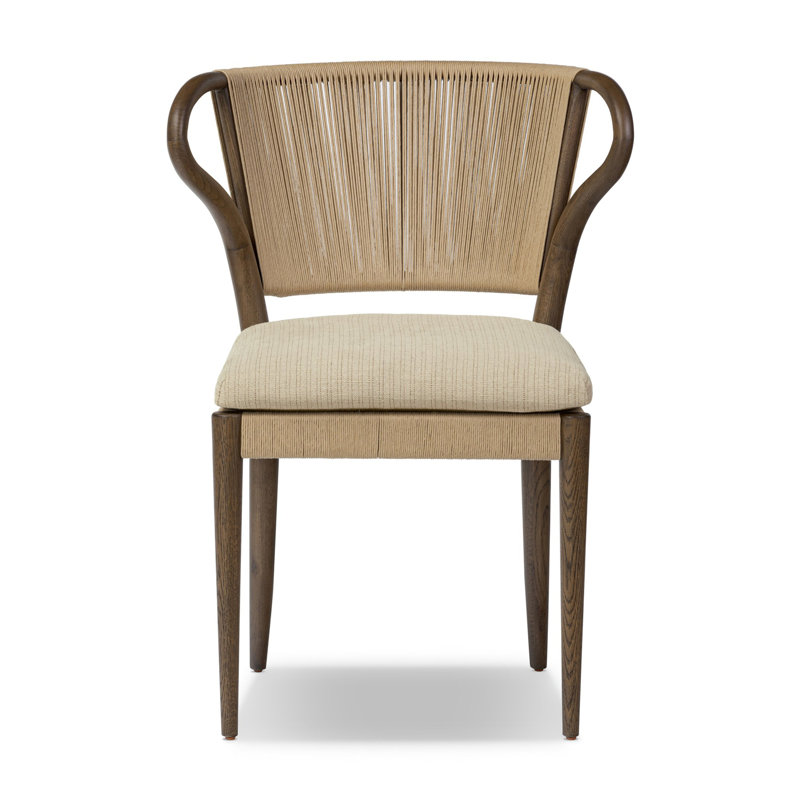 Amira Armless Dining Chair, Brown/Laine Natural