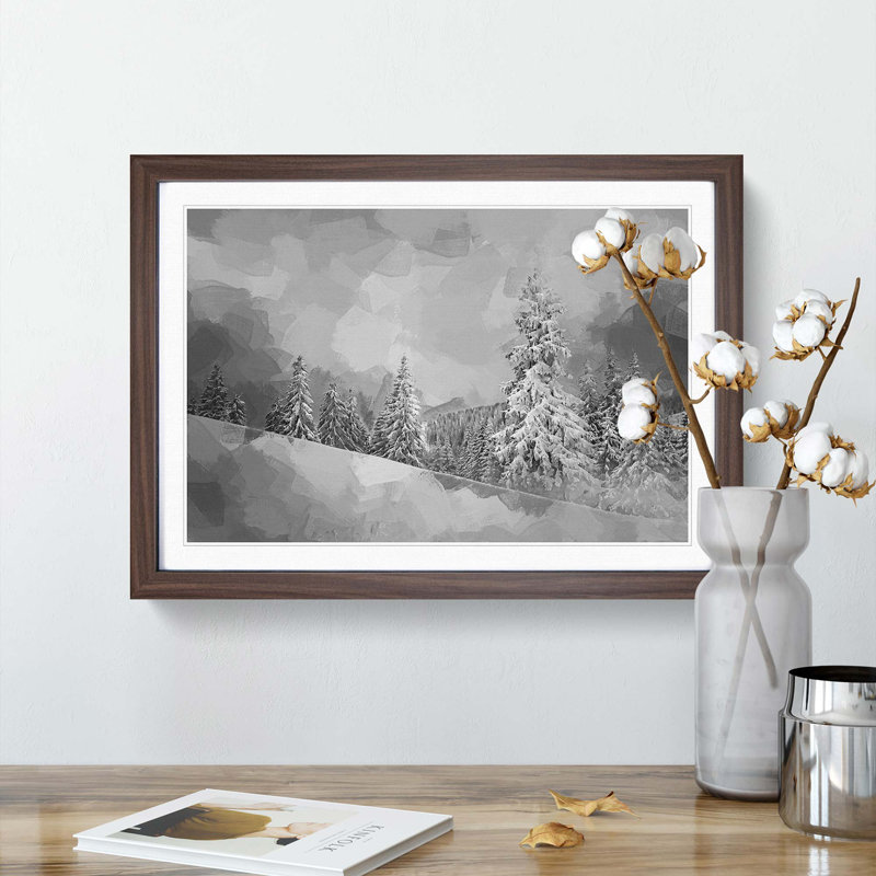 Mystical Woods in Abstract - Framed Print, Walnut Framed, 62cm H x 87cm W x 2cm D