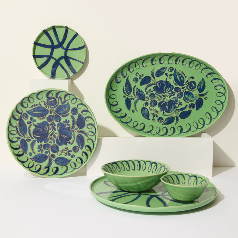 Amalfi Berry Bowl - Pink - 4.5", Green