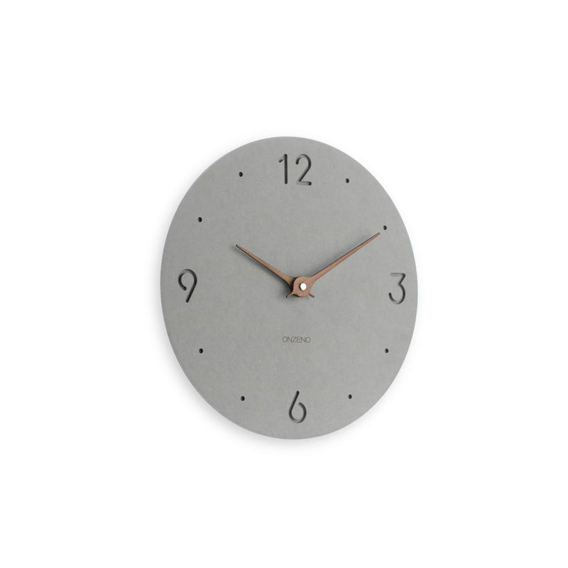 Wood Wall Clock, Grey
