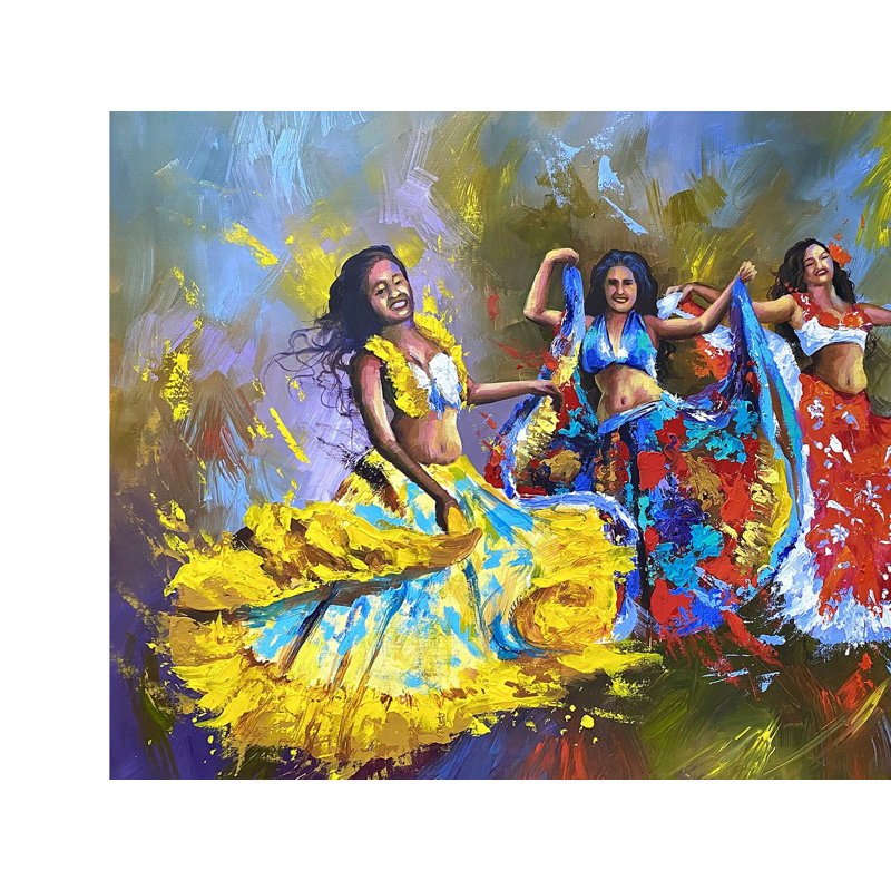 Femmes qui dansent | Peinture acrylique sur toile | Décoration murale