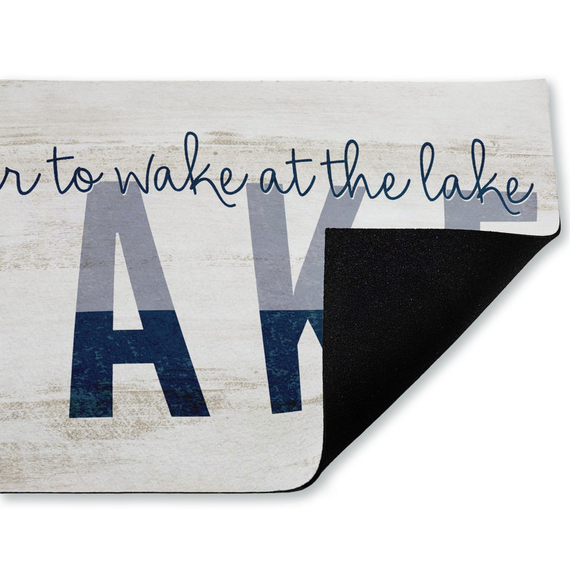 Tapis de porte d'extérieur Better To Wake At Lake, par Kim Allen, 18 po x 30 po