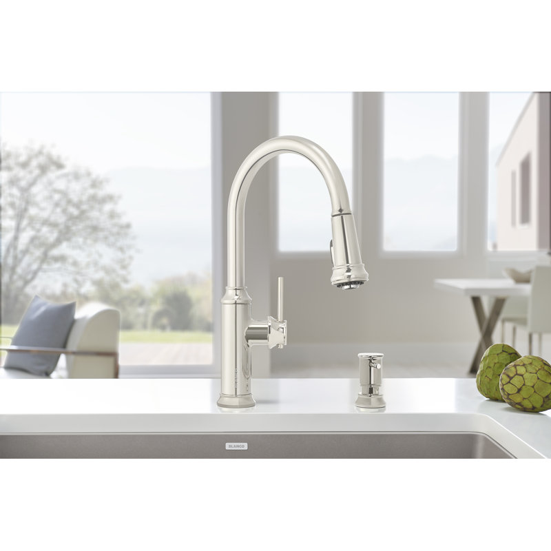 Robinet de cuisine à double jet Empressa High Chrome - Chrome poli, Chrome poli