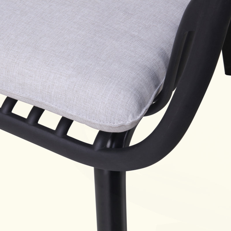 Modern Outdoor PP Club Chair Set Of 2, Weather-Resistant And Durable For Year-Round Use, Gray/Black