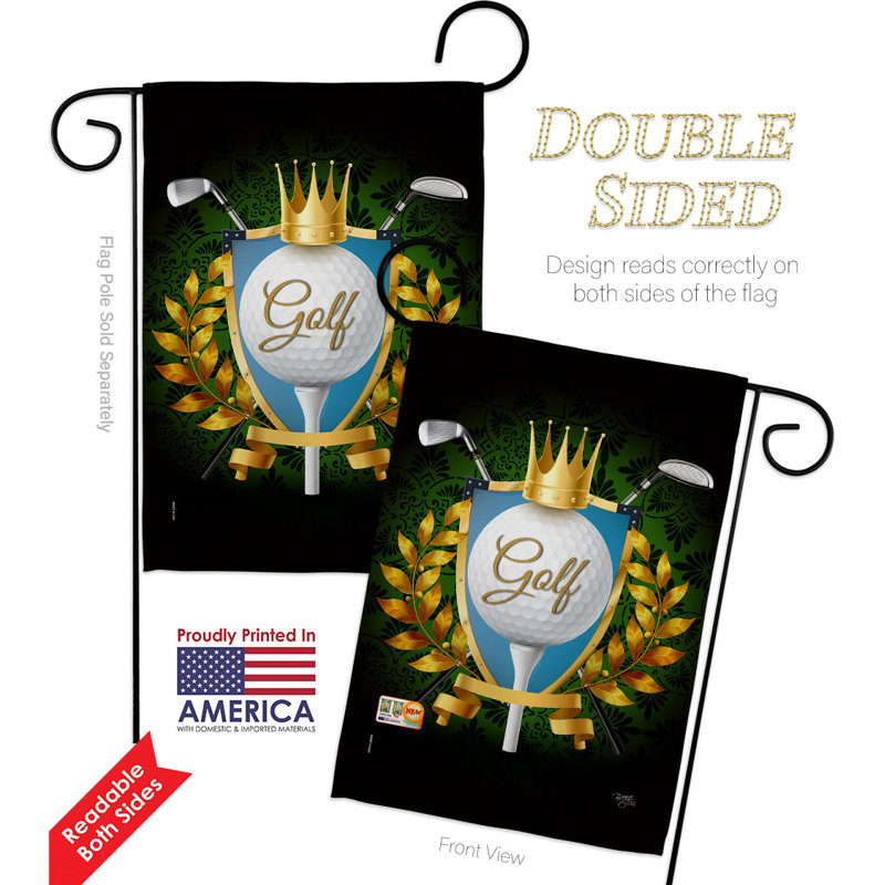 Très grand drapeau de jardin en polyester 3 x 18,5 po King of Golf