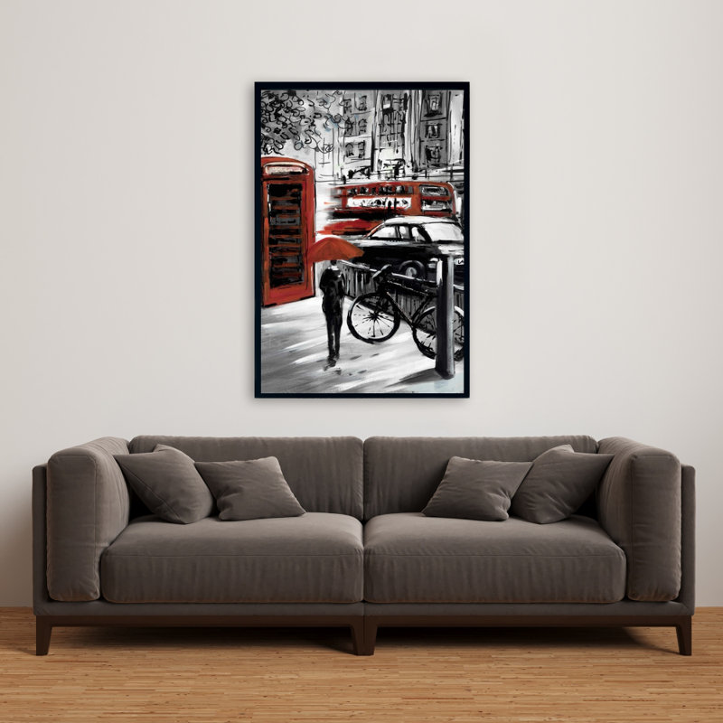 European street - 24"x36" Framed canvas