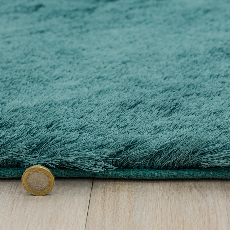 Makaila Solid Colour Machine Tufted Shag Area Rug, Rectangle 90 x 150cm