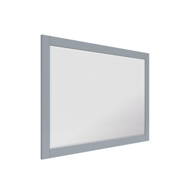Bernharda 46 in. W x 32 in. H Modern & Contemporary Rectangular Framed Surface-Mount Bathroom Vanity Mirror in Empire Gray