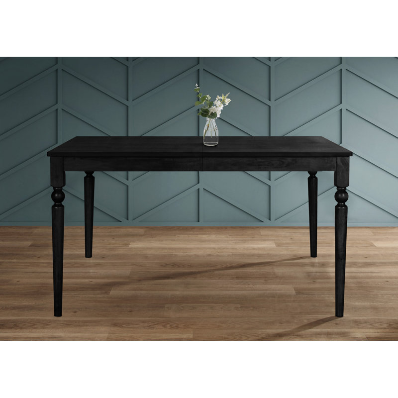 Archuleta Solid Wood Base Dining Table, Black