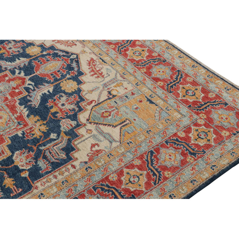 Hand Knotted Wool Area Rug in Red