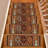 Custom Size by Inches Machine Washable Bakhtiari Design Low Pile Stair Treads-1851874637