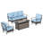 5 - Person Front Porch Furniture Sets With Fire Pit Table & Rocking Lounge Chairs-105006233