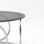Table basse ronde moderne en verre de 80 cm avec structure circulaire en métal, table d'appoint contemporaine - Verre gris et chrome-432914329