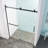 56-60"W x 75"H Semi-Frame Single Sliding Shower Door, 304 Stainless Steel in Matte Black, 5/16" (8mm) Thick SGCC Tempered Clear Glass
