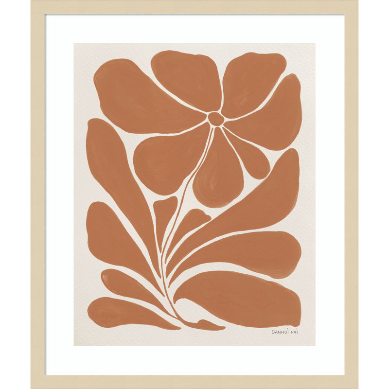 «Blooming Joy I Terracotta» par Danhui Nai, impression sur bois encadrée, H 25 po x l 21 po