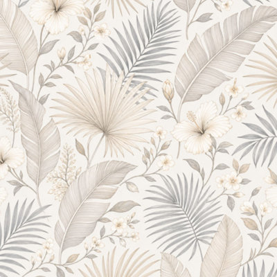 Papier peint auto-adhésif amovible à motif de feuilles de palmier botaniques à motif de feuilles de palmier P 17 "x H 118"