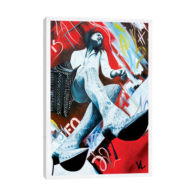 Urban Perspectives by Val Escoubet - Painting on Canvas, White Framed, 66.04cm H x 45.72cm W x 3.81cm D