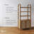 Coran Arched 3-Tier Bookshelf With Seagrass Cabinet Base-108616997