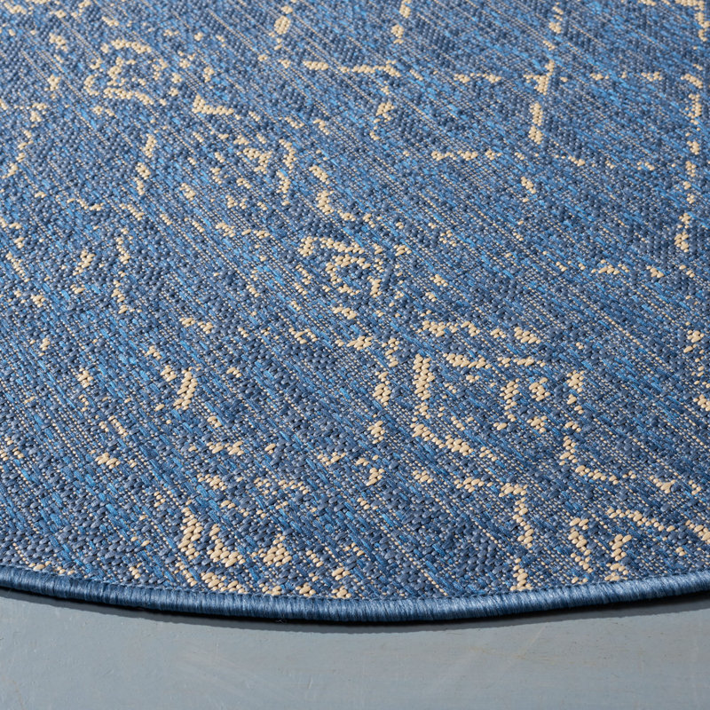 Tapis d'intérieur / extérieur Courtyard Performance Southwestern, Rond 6 pi 7 po