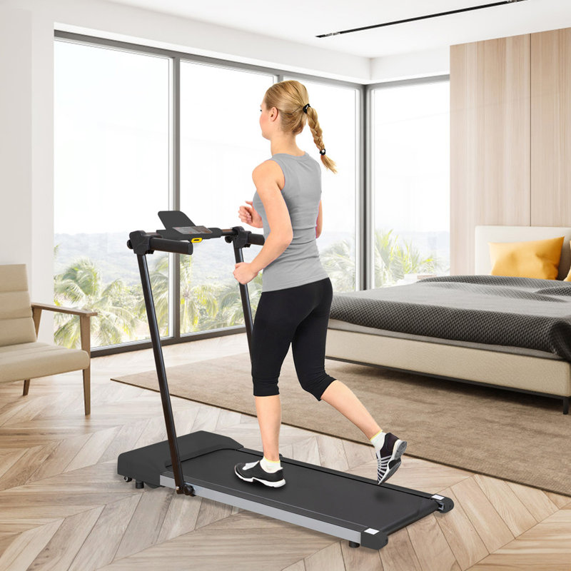 Tapis de course pour la maison, tapis roulant avec DEL pour la marche et la course, Noir