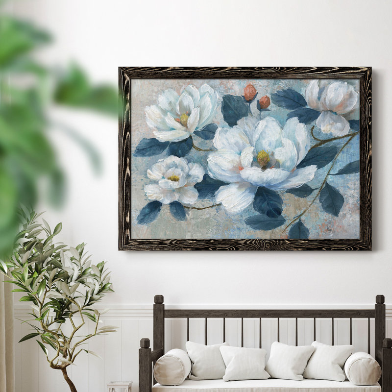 «Spring Bloom II», peinture sur toile encadrée, H 31 po x l 44 po x P 0,75 po, Noir