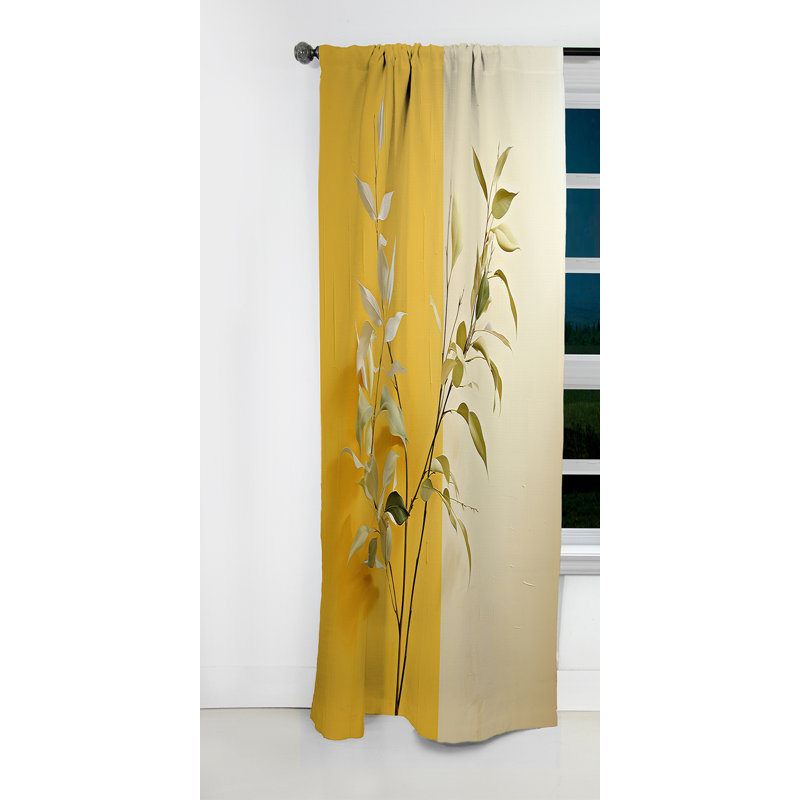 Ganley - Rideau à feuilles - Rideau occultant à motif floral - 1 panneau, L 52 po x L 108 po