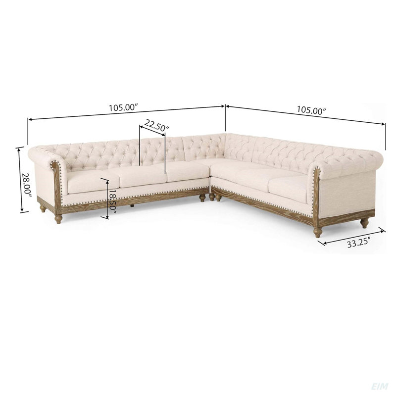 Grand canapé modulaire confortable avec pieds en bois, style rétro pour le salon (modulaire)