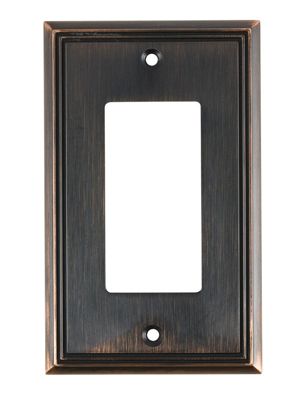Decora 1-Gang Rocker Wall Plate, Brushed Oil Rubbed Bronze