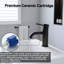 Robinet pour salle de bain à poignée simple, acier inoxydable, trou unique, noir mat | Idée de cadeau-123158800