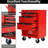 4 - Drawer Tool Chest Organizer, Rolling Trolley With Bearing Slides, Red & Black, Additional Storage For Frequent Tools Steel Chest, Cabinet Universal Wheels Locking Mechanisms-313607868
