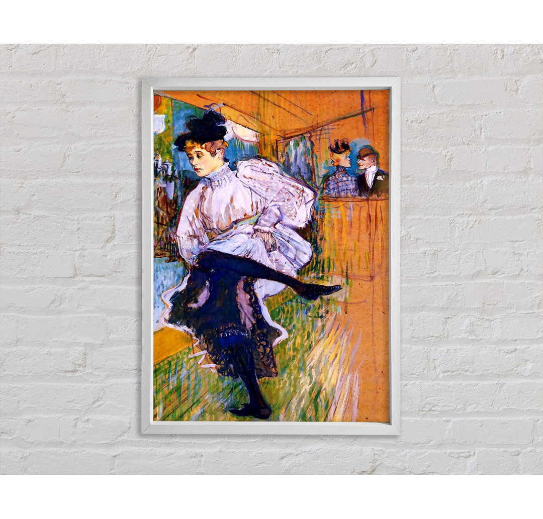 Toulouse Lautrec Jane Avril tanzt - Einzelbildrahmen Kunstdrucke auf Leinwand